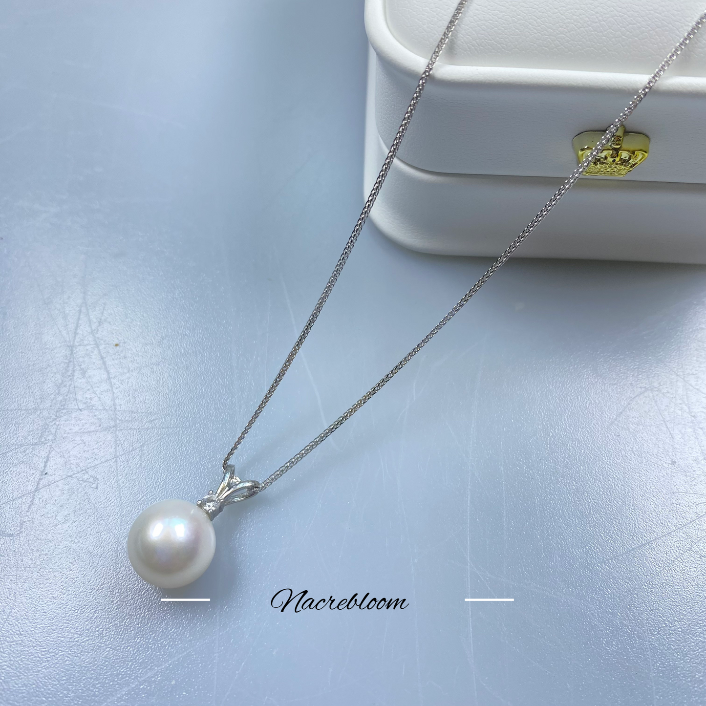 11mm AAA Round Edison Freshwater Pearl Pendant Necklace, Wedding gift