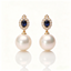 AAAAA Round Freshwater Pearl Earrings, S925 Sterling Silver, Wedding Drop Earring