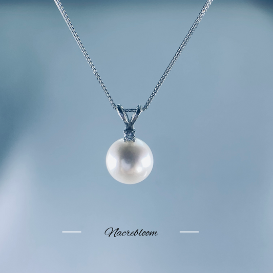 11mm AAA Round Edison Freshwater Pearl Pendant Necklace, Wedding gift
