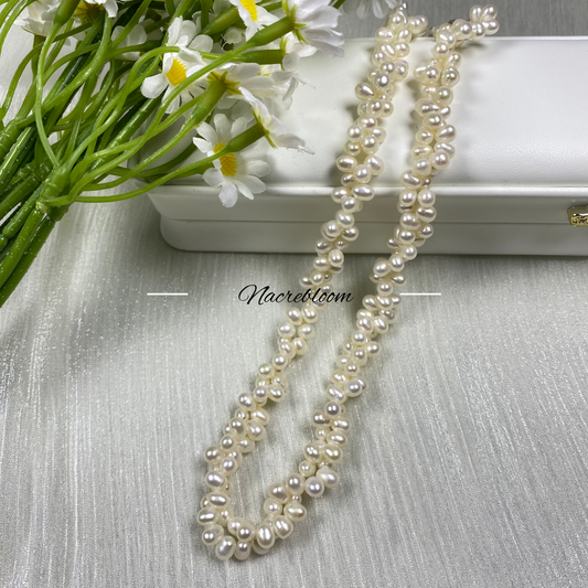 Rice-grain white Freshwater pearl necklace pearl necklace - AA Quality - Wedding Necklace - Wedding gift for her