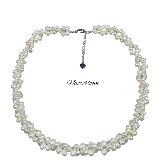 Rice-grain white Freshwater pearl necklace pearl necklace - AA Quality - Wedding Necklace - Wedding gift for her