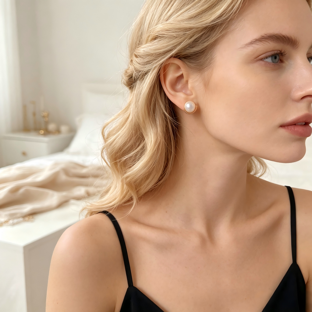 AAAAA Real Freshwater Pearl Earrings, S925 Sterling Silver Earrings