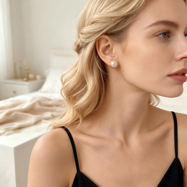 AAAAA Real Freshwater Pearl Earrings, S925 Sterling Silver Earrings