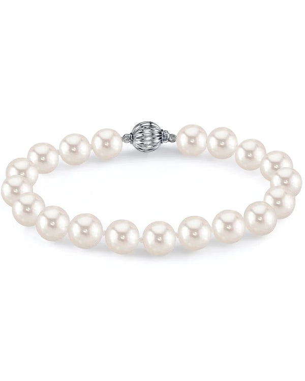 8.5-9.0mm White Freshwater Pearl Bracelet - AAA Quality