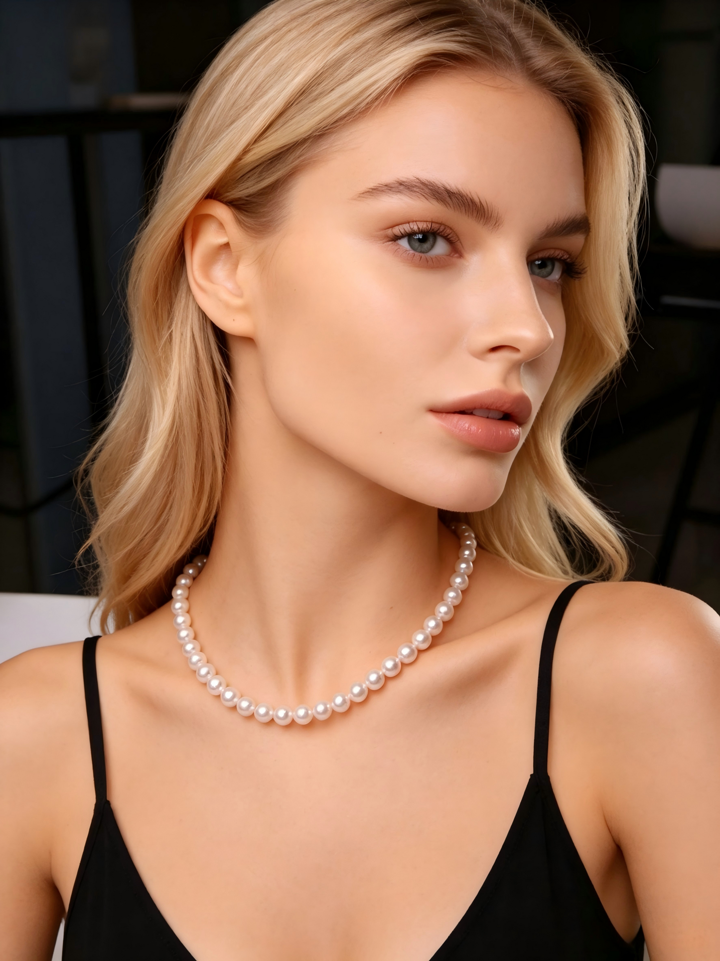 6-6.5mm AAAA Freshwater Pearl Strand Necklace, S925 Silver Clasp Wedding Jewelry
