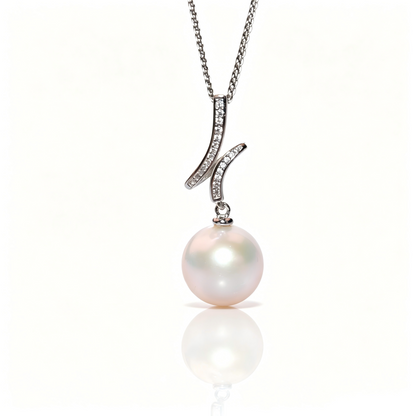 AAAAA Freshwater Pearl Pendant, S925 Sterling Silver adjustable Chain, Wedding Gift Jewelry