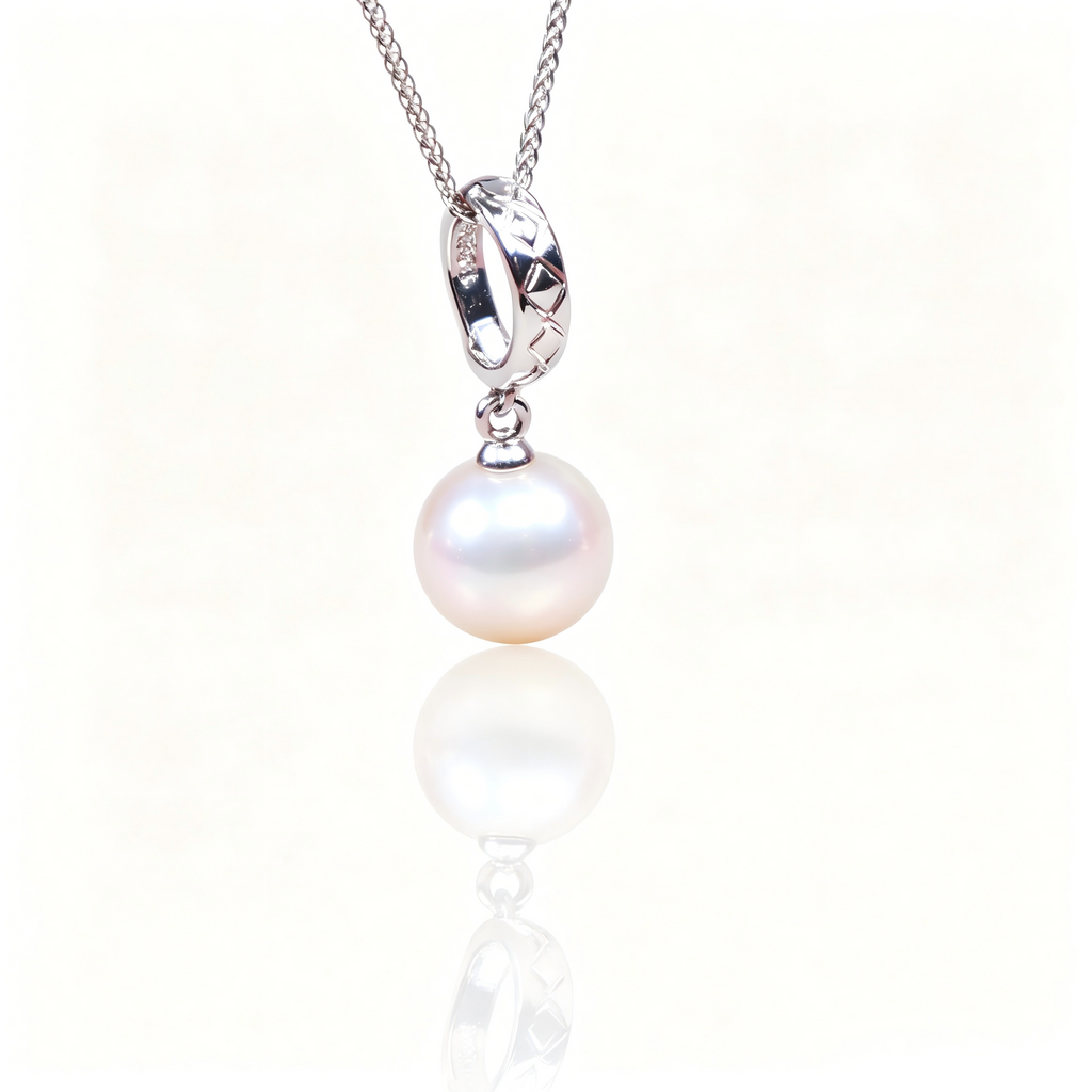 AAAAA Freshwater Pearl Pendant, S925 Sterling Silver adjustable Chain