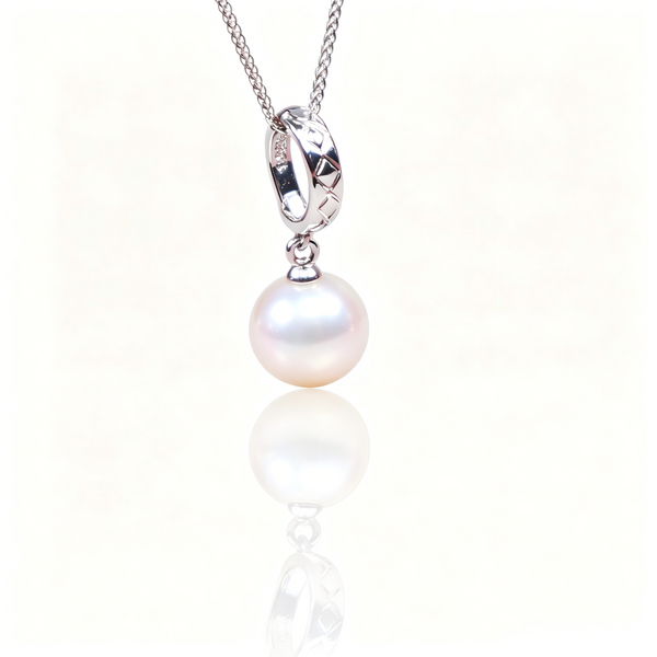 AAAAA Freshwater Pearl Pendant, S925 Sterling Silver adjustable Chain
