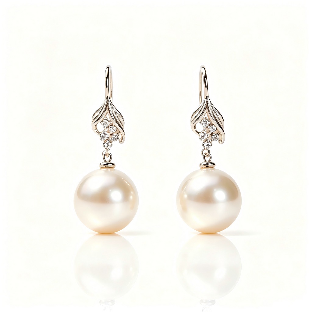 AAAAA Real Freshwater Pearl Earrings, S925 Sterling Silver Earrings