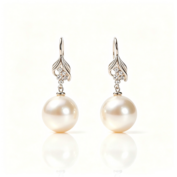 AAAAA Real Freshwater Pearl Earrings, S925 Sterling Silver Earrings