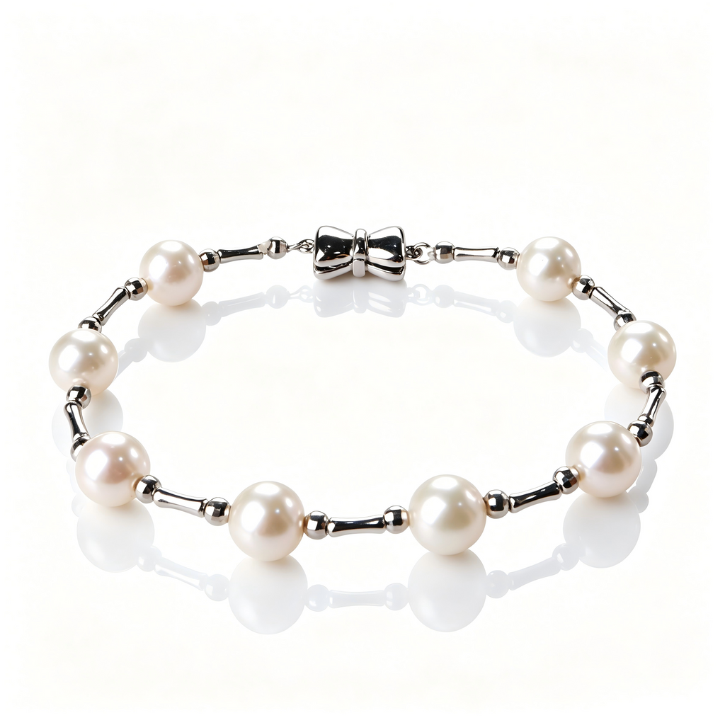 8.5mm AAA Freshwater Pearl Bracelet,S925 Silver Bracelet, Pearl Wedding Jewelry