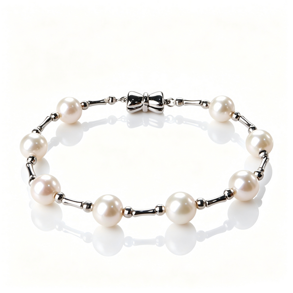 8.5mm AAA Freshwater Pearl Bracelet,S925 Silver Bracelet, Pearl Wedding Jewelry