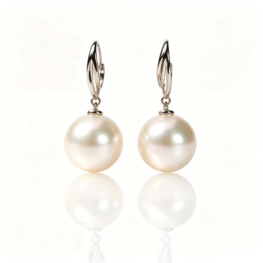 AAAAA Real Freshwater Pearl Earrings, S925 Sterling Silver, Cat's paw earrings