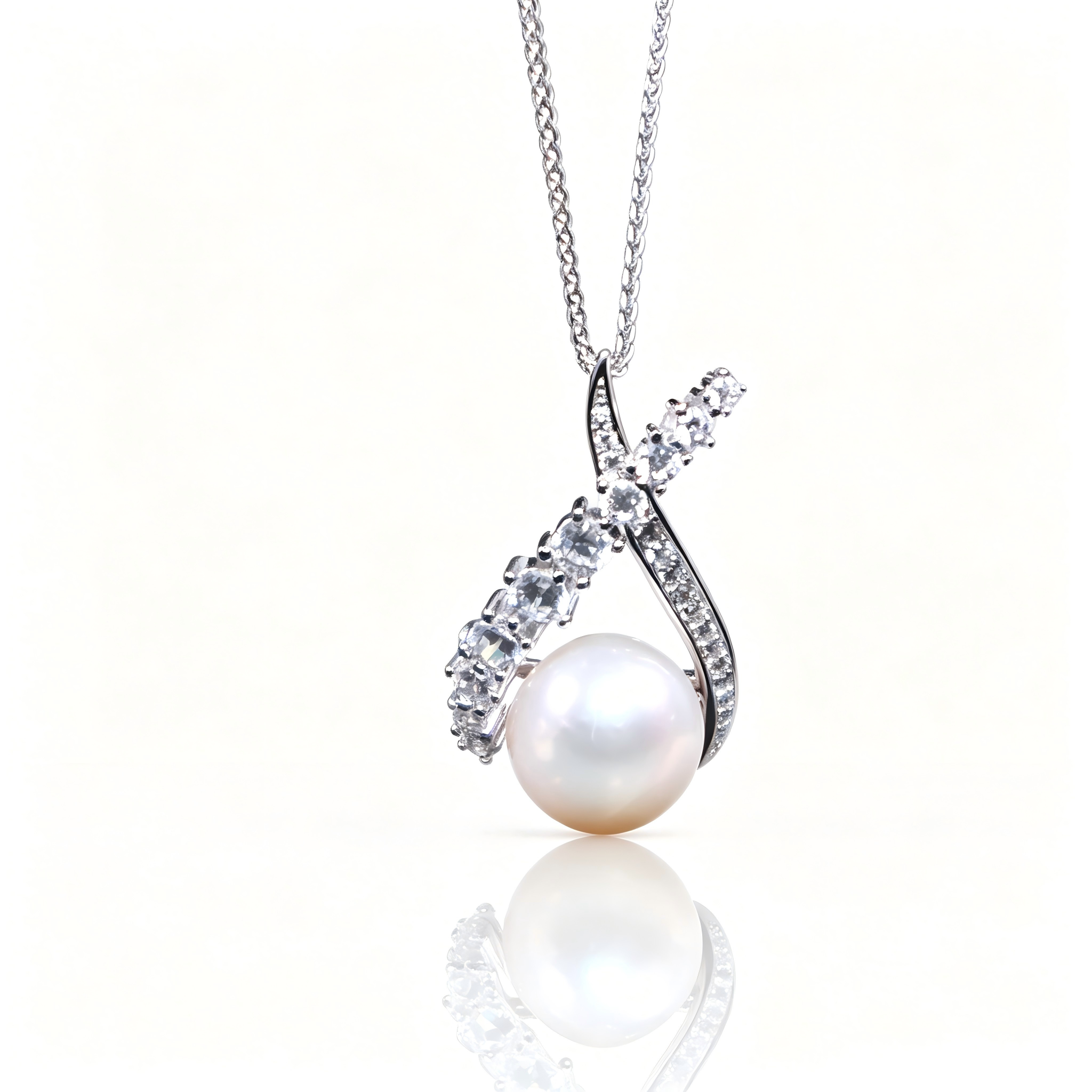 AAAAA Freshwater Pearl Pendant, S925 Sterling Silver adjustable Chain