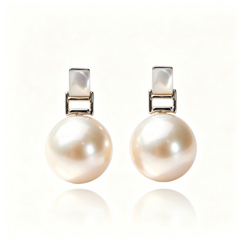 AAAAA Real Freshwater Pearl Earrings, S925 Sterling Silver, Classic style earrings