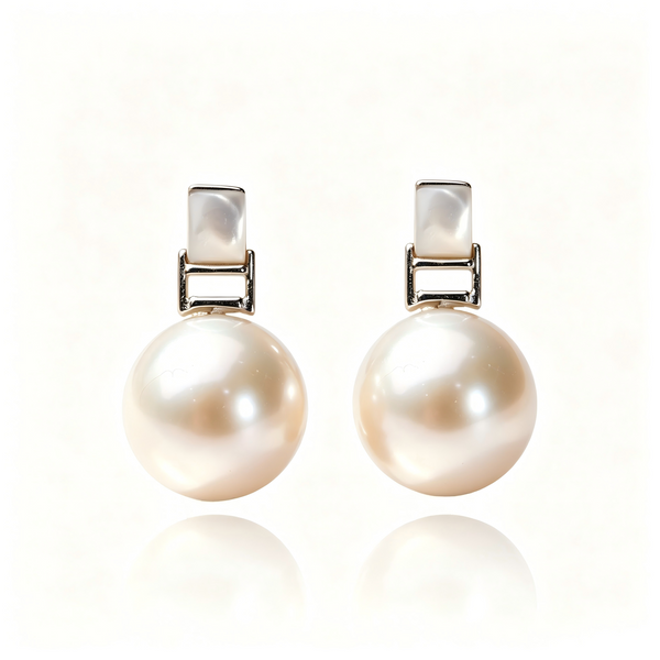 AAAAA Real Freshwater Pearl Earrings, S925 Sterling Silver, Classic style earrings