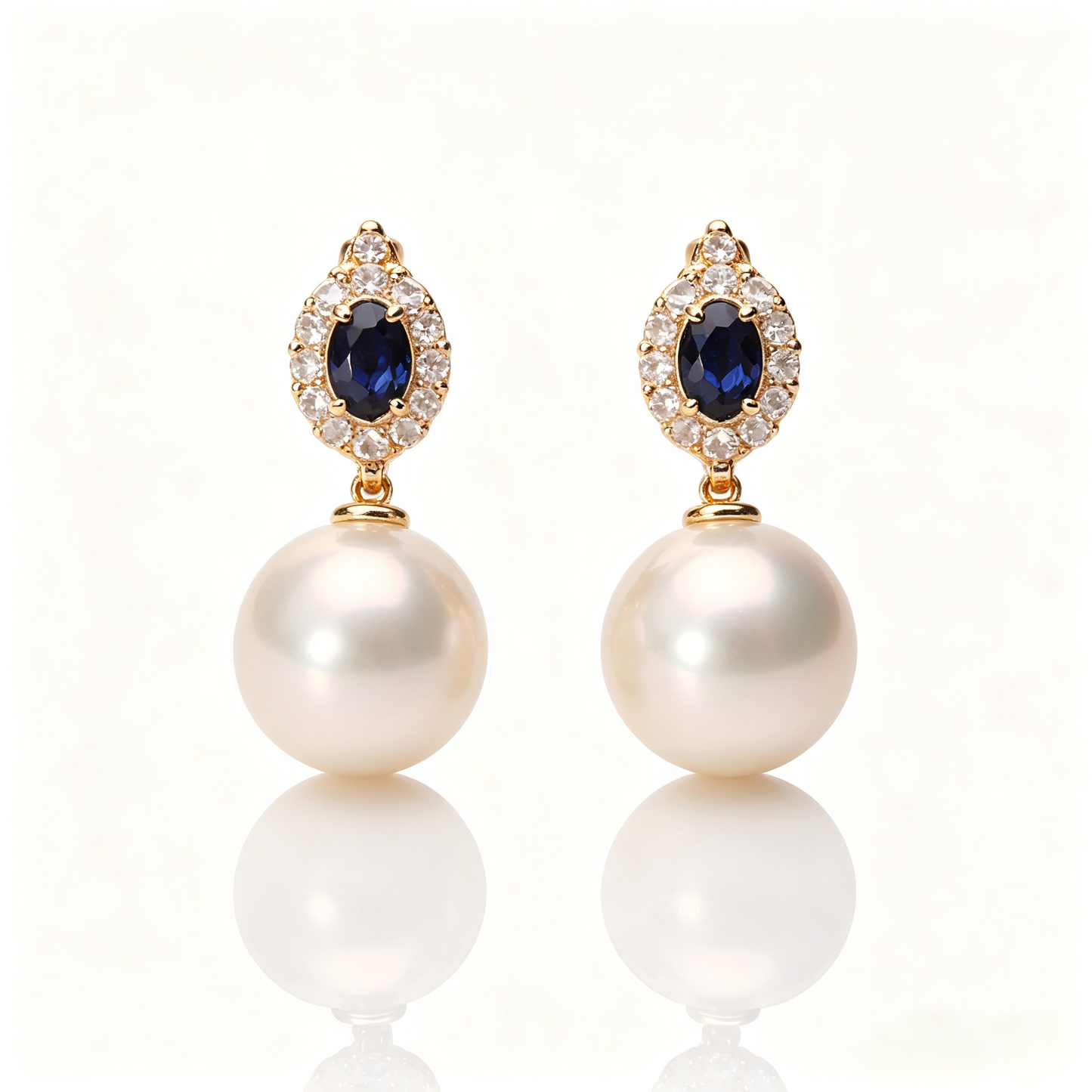 AAAAA Round Freshwater Pearl Earrings, S925 Sterling Silver, Wedding Drop Earring