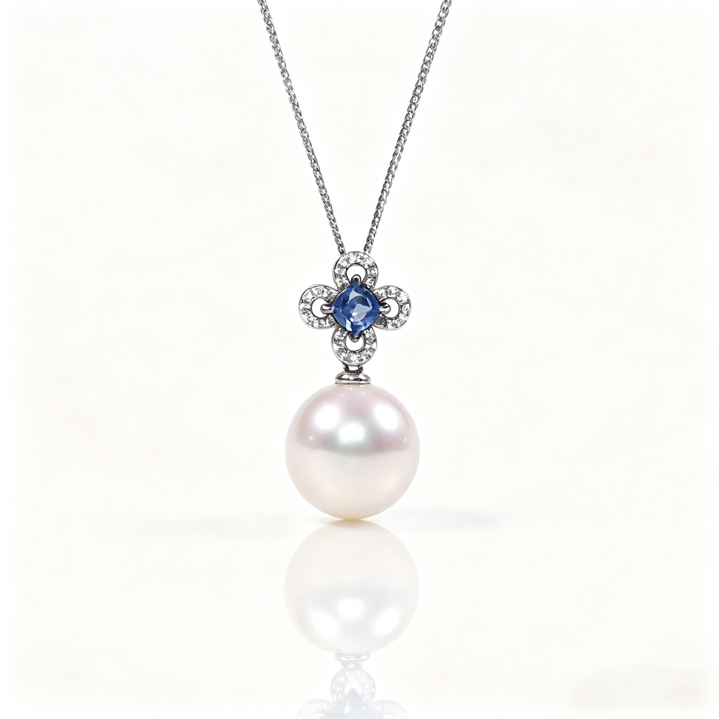 AAAAA Freshwater Pearl Pendant, S925 Sterling Silver adjustable Chain, sterling silver pendant necklace