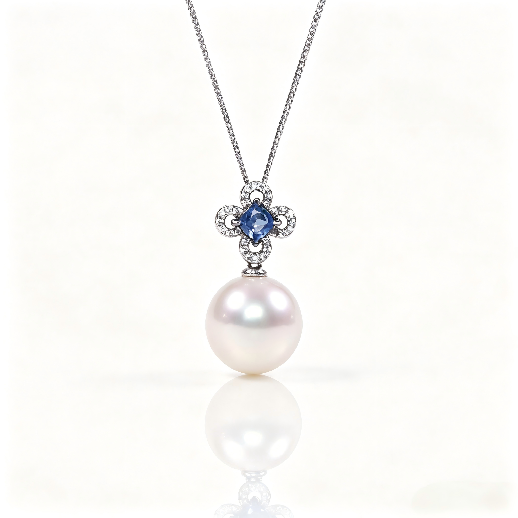AAAAA Freshwater Pearl Pendant, S925 Sterling Silver adjustable Chain, sterling silver pendant necklace