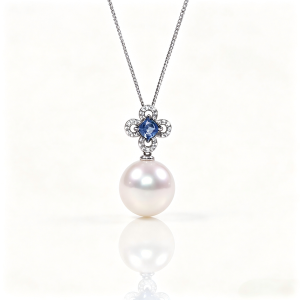 AAAAA Freshwater Pearl Pendant, S925 Sterling Silver adjustable Chain, sterling silver pendant necklace