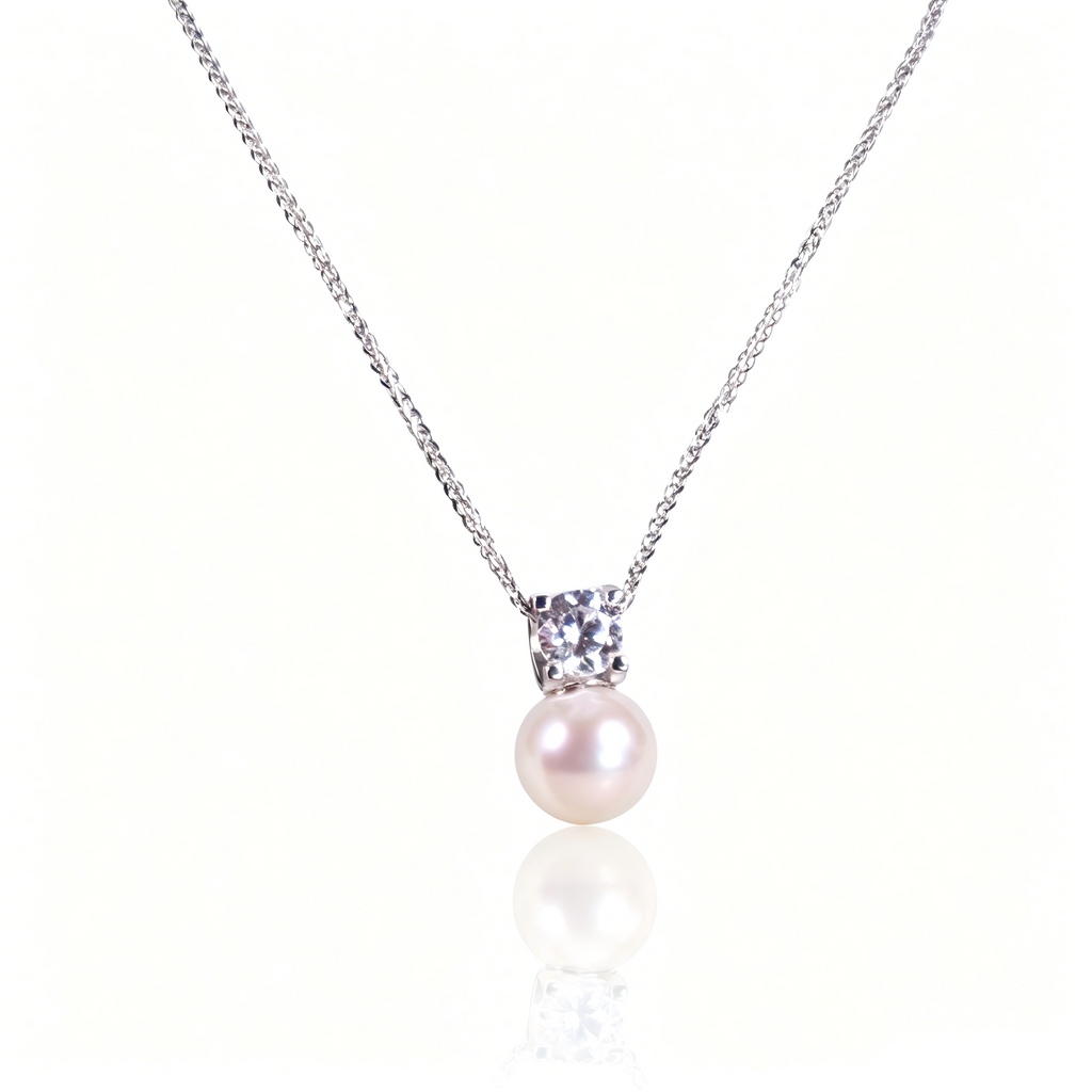 AAAAA Freshwater Pearl Pendant, S925 Sterling Silver adjustable Chain, sterling silver pendant necklace
