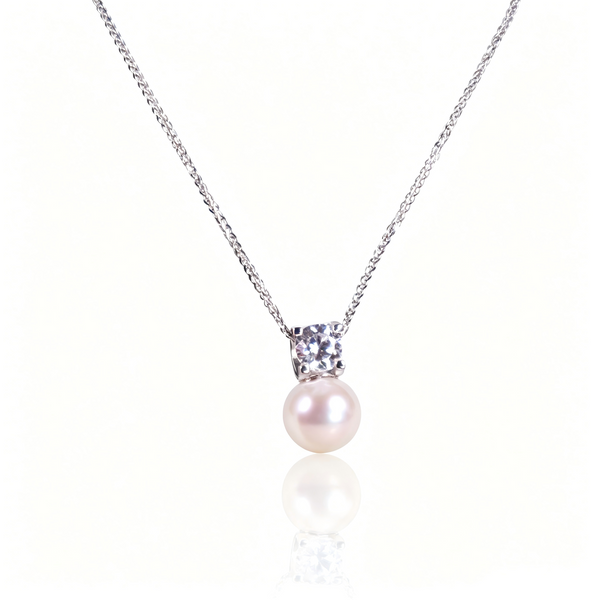 AAAAA Freshwater Pearl Pendant, S925 Sterling Silver adjustable Chain, sterling silver pendant necklace