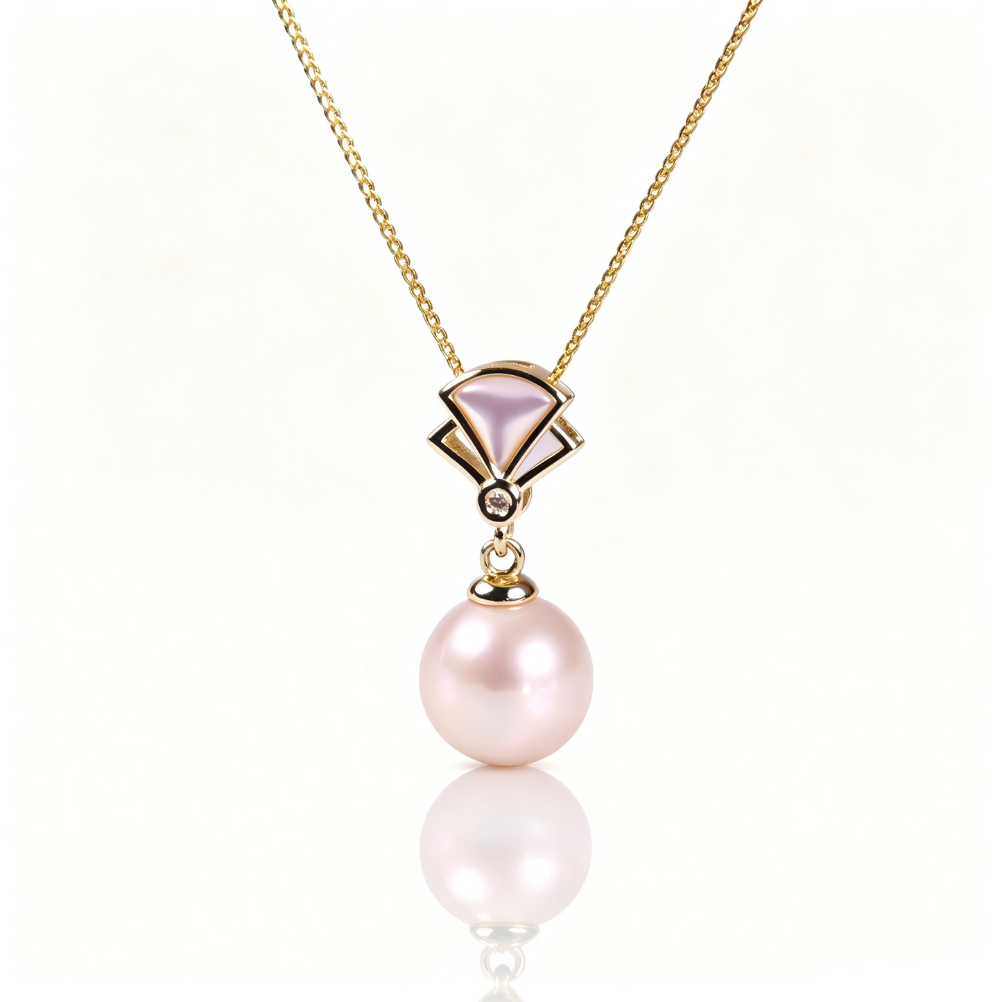 AAAAA Freshwater Pearl Pendant, S925 Sterling Silver adjustable Chain, Gold-plated sterling silver pendant necklace
