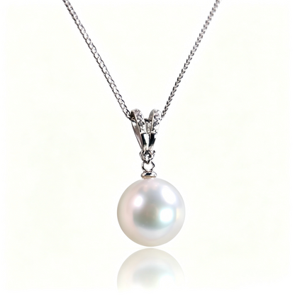 AAAAA Freshwater Pearl Pendant, S925 Sterling Silver adjustable Chain