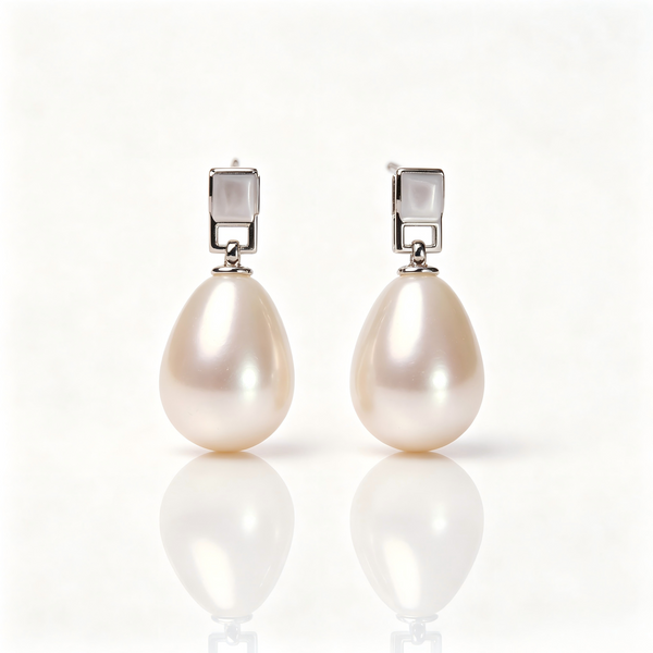 AAAAA Real Freshwater Pearl Earrings, S925 Sterling Silver, Classic style earrings