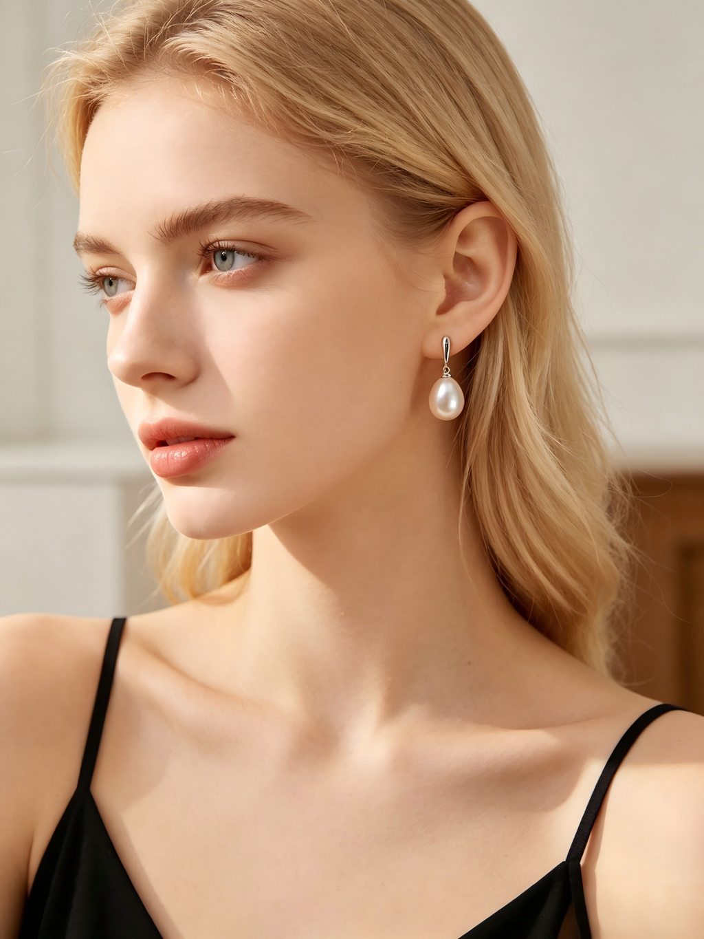11mm AAAAA Round Freshwater Pearl Stud Earrings, S925 Sterling Silver