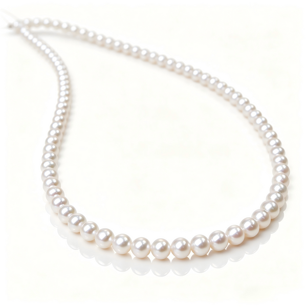 4.5-5mm AAAK Freshwater Pearl Strand Necklace, S925 Silver Clasp Wedding Jewelry
