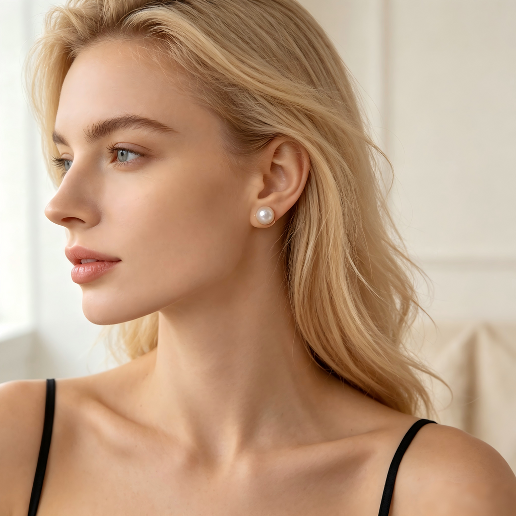 AAAAA Real Freshwater Pearl Earrings, S925 Sterling Silver Earrings