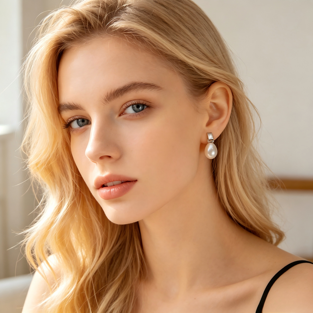 AAAAA Real Freshwater Pearl Earrings, S925 Sterling Silver, Classic style earrings