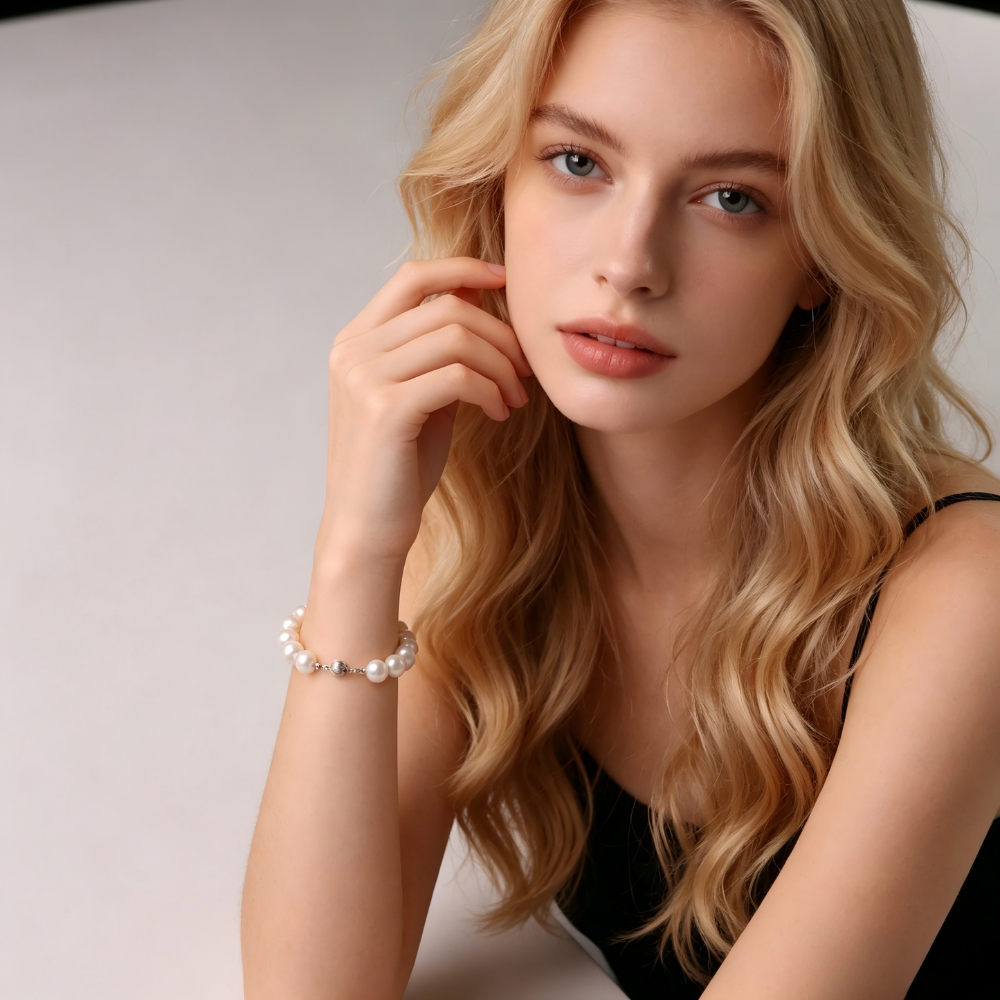 10mm AA Freshwater Pearl Bracelet S925 Silver Clasp, Large Pearl Wedding Jewelry