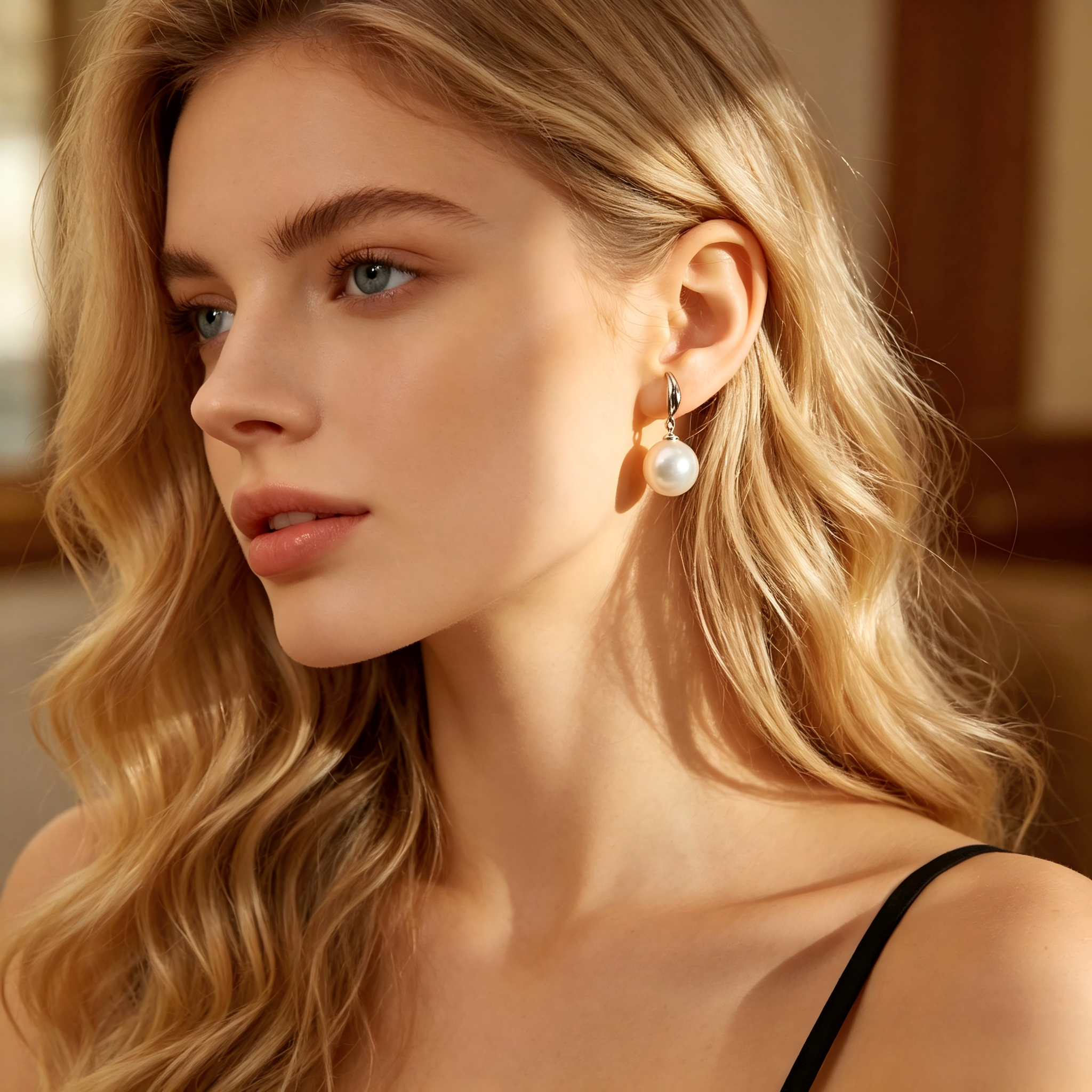 AAAAA Real Freshwater Pearl Earrings, S925 Sterling Silver, Cat's paw earrings