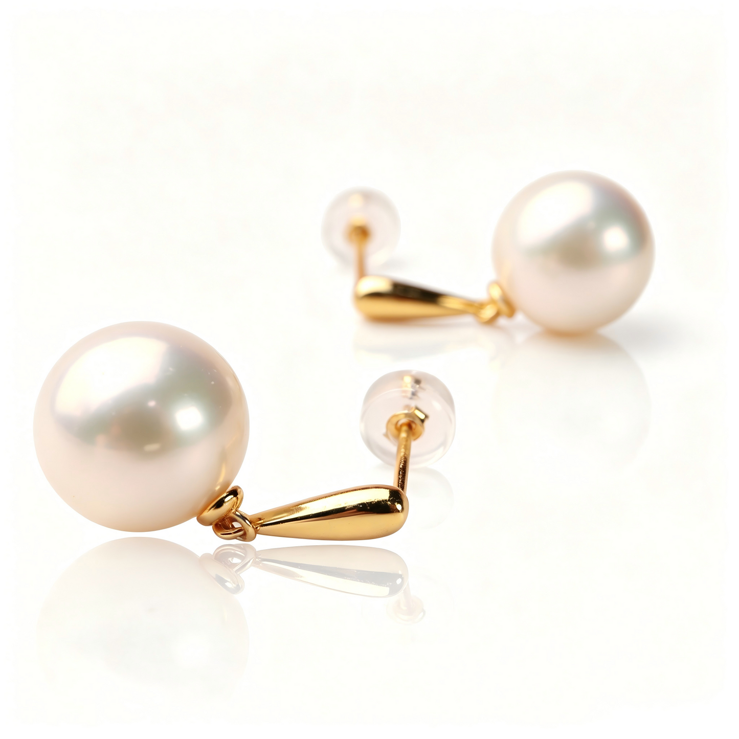 11mm AAAAA Round Freshwater Pearl Stud Earrings, S925 Sterling Silver