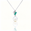 AAAAA Freshwater Pearl Pendant, S925 Sterling Silver adjustable Chain, Emerald Pearl Pendant