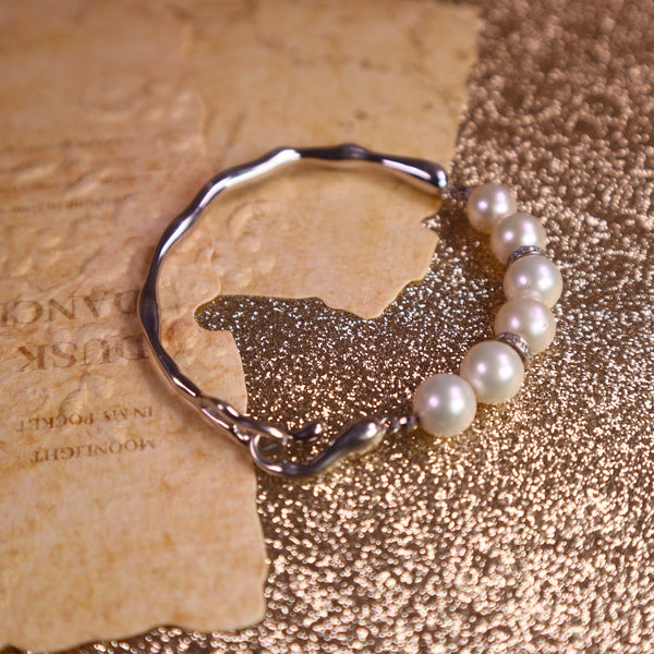 S925 Silver Bracelet, AAA Freshwater Pearl Bracelet, Pearl Wedding Jewelry