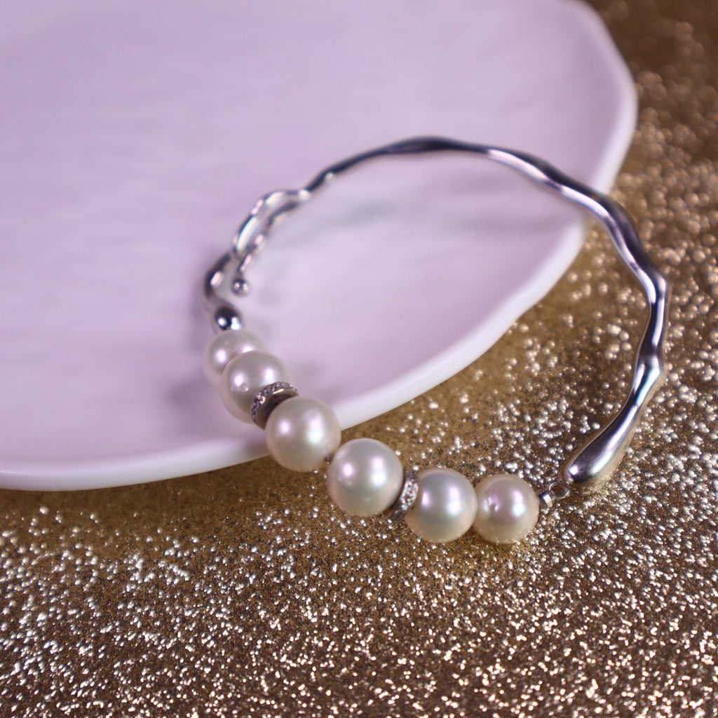 S925 Silver Bracelet, AAA Freshwater Pearl Bracelet, Pearl Wedding Jewelry