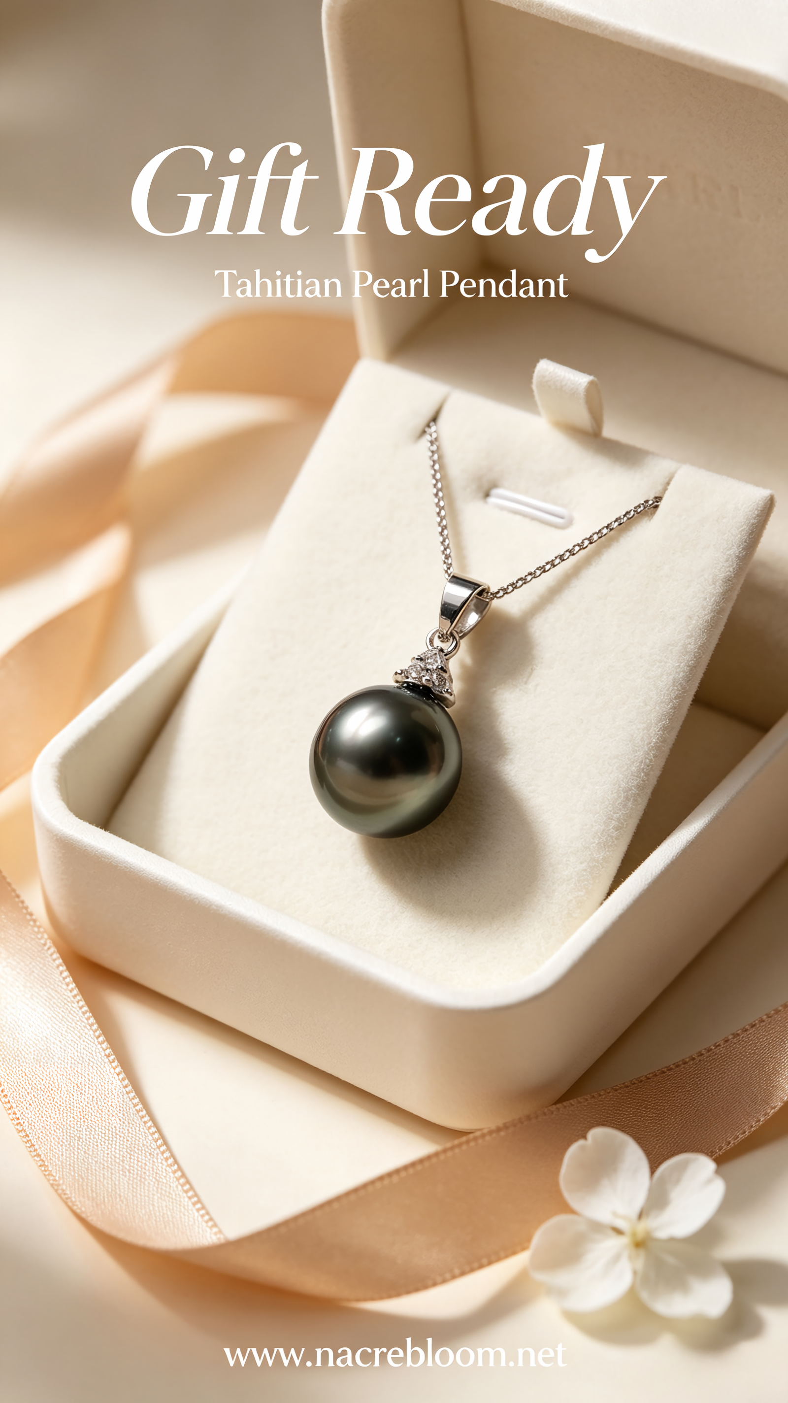 Tahitian Black Pearl Pendant Necklace, 11mm AAA Grade, S925 Sterling Silver
