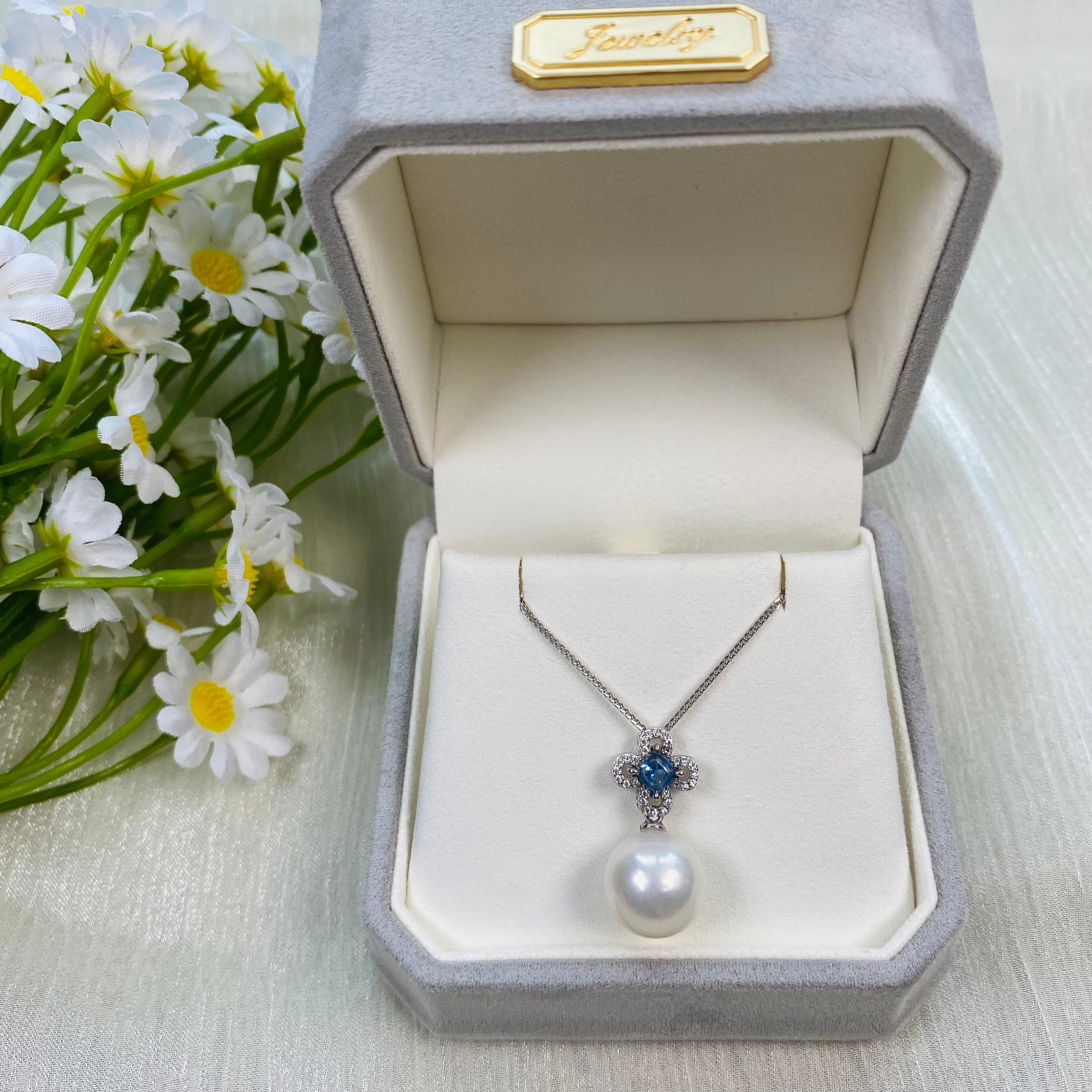 handmade jewelry with 11mm Round Real Freshwater Pearl Pendant Necklace, Wedding gift