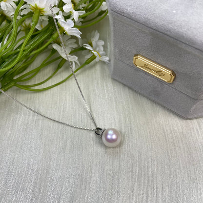 nacrebloom jewelry with 9mm-10mm Round Real Freshwater, Pearl Pendant Necklace, Wedding gift, Wedding Necklace