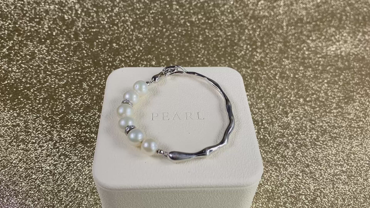 S925 Silver Bracelet, AAA Freshwater Pearl Bracelet, Pearl Wedding Jewelry
