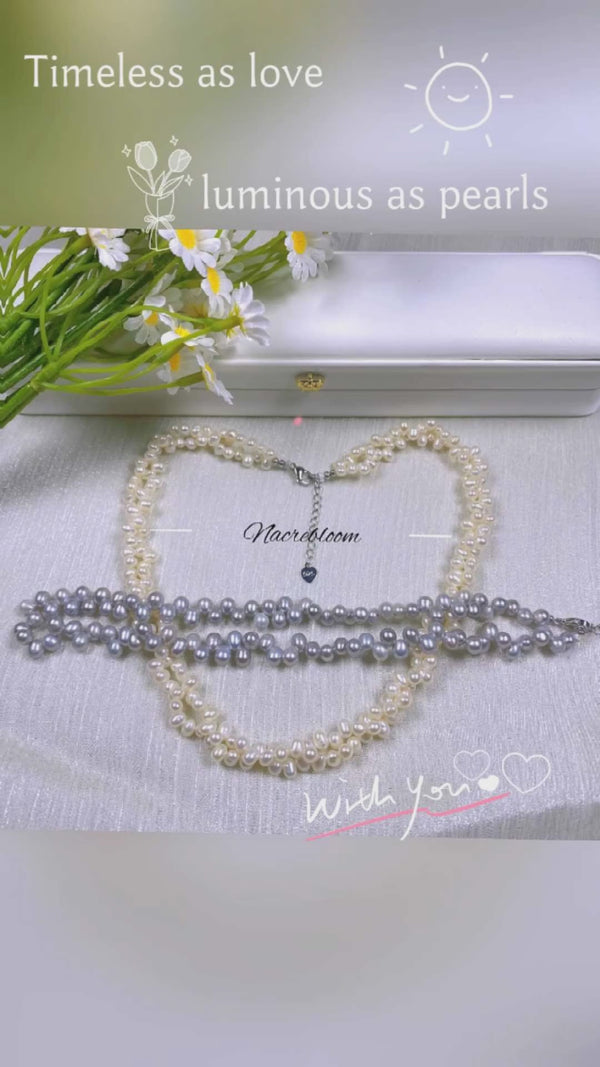Rice-grain white Freshwater pearl necklace pearl necklace - AA Quality - Wedding Necklace - Wedding gift for her