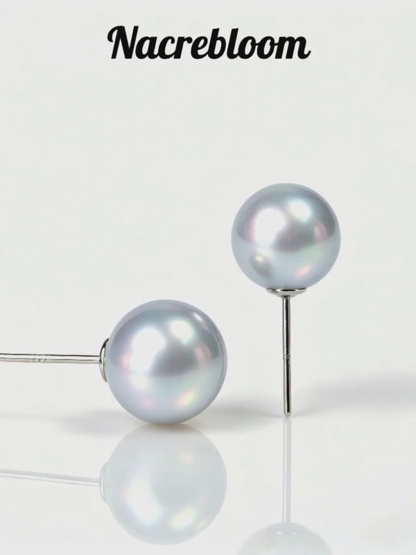 Akoya Sea Pearl Stud Earrings 6mm Premium Natural Tamadama | Nacrebloom Fine Jewelry